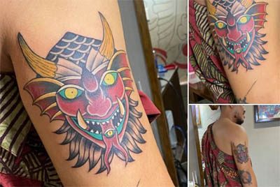 Tác phẩm hình xăm mặt quỷ  Đỗ Nhân Tattoo