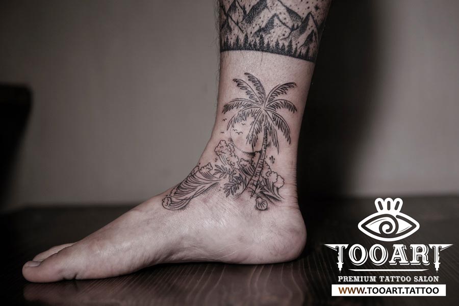 Top 50 hình xăm đẹp hợp tuổi Quý Hợi  1983 giúp bạn xua đuổi điềm xấu   Palm tattoos Beachy tattoos Palm tree tattoo ankle