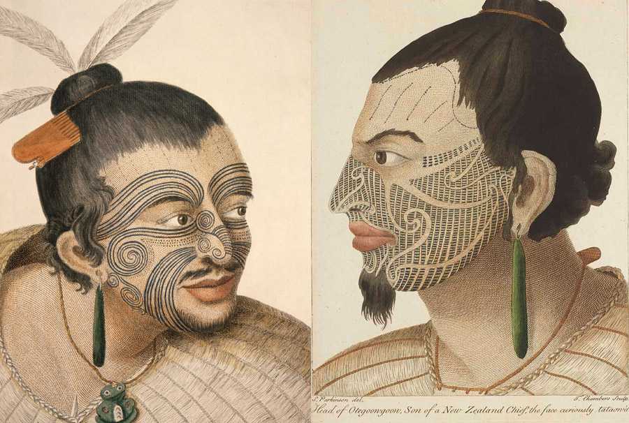 hình xăm maori trên mặt